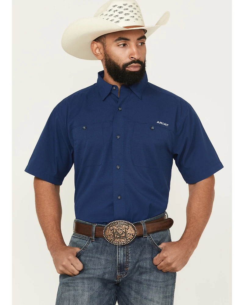 Ariat Men's 360 Solid Short Sleeve Button-Down Performance Shirt