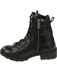 Milwaukee Leather Women's Lace To Toe Side Buckle Boots - Round Wide