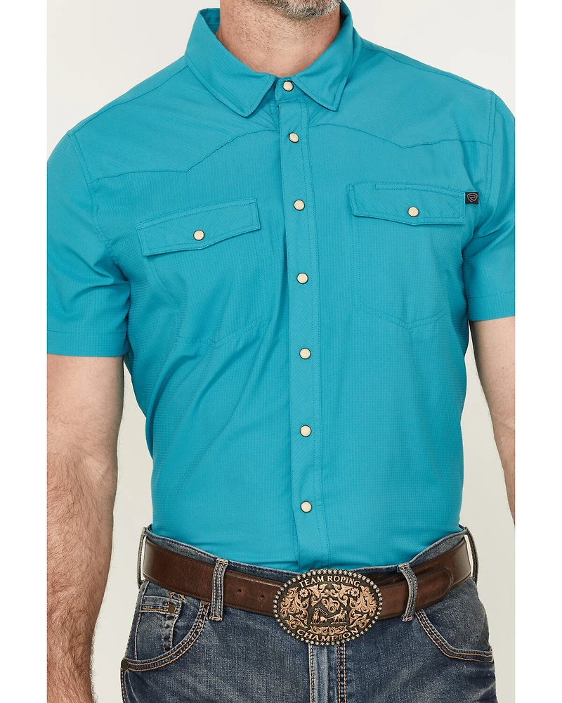 Rock & Roll Denim Men's Tek Solid Short Sleeve Snap Western Shirt