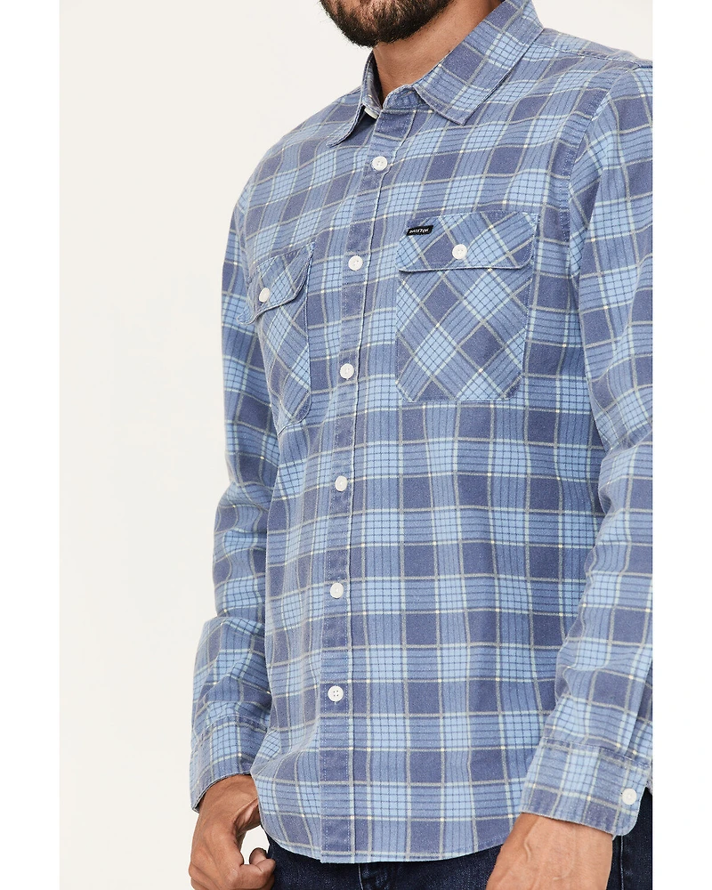 Brixton Men's Bowery Summer Weight Long Sleeve Button Down Shirt