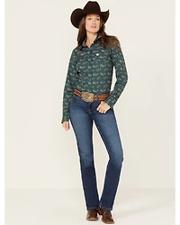 Wrangler Women's Q-Baby Dark Wash Mid Rise Bootcut Ultimate Riding Jeans