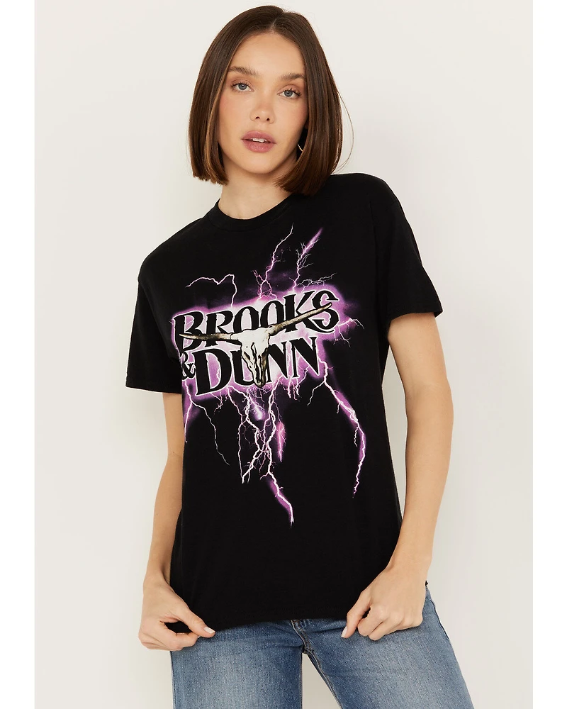 Merch Traffic Women's Brooks & Dunn Lightning Short Sleeve Graphic Tee