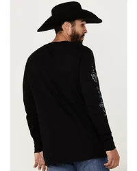 Moonshine Spirit Men's Candy Skull Long Sleeve Graphic T-Shirt