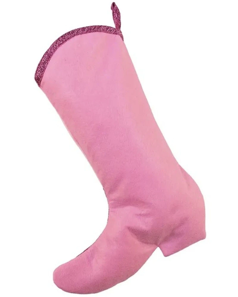 Kurt Adler Velvet and Metallic Cowboy Boot Stocking