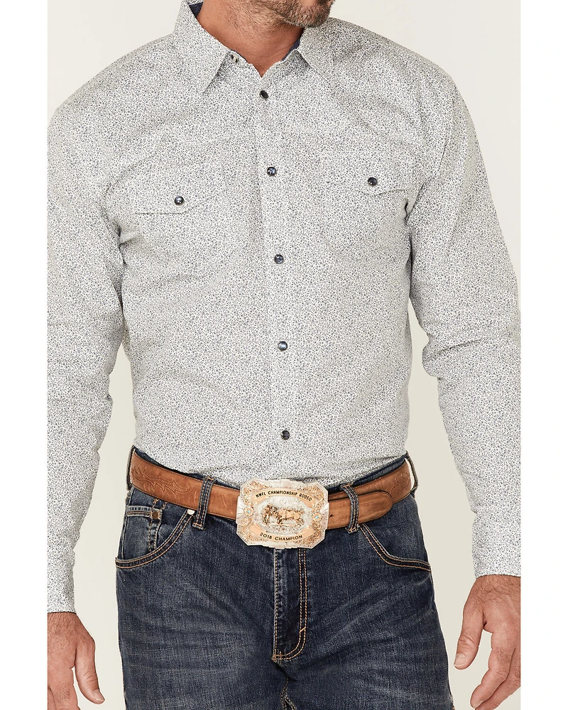 Moonshine Spirit Men's Route 95 Mini Floral Print Long Sleeve Snap Western Shirt