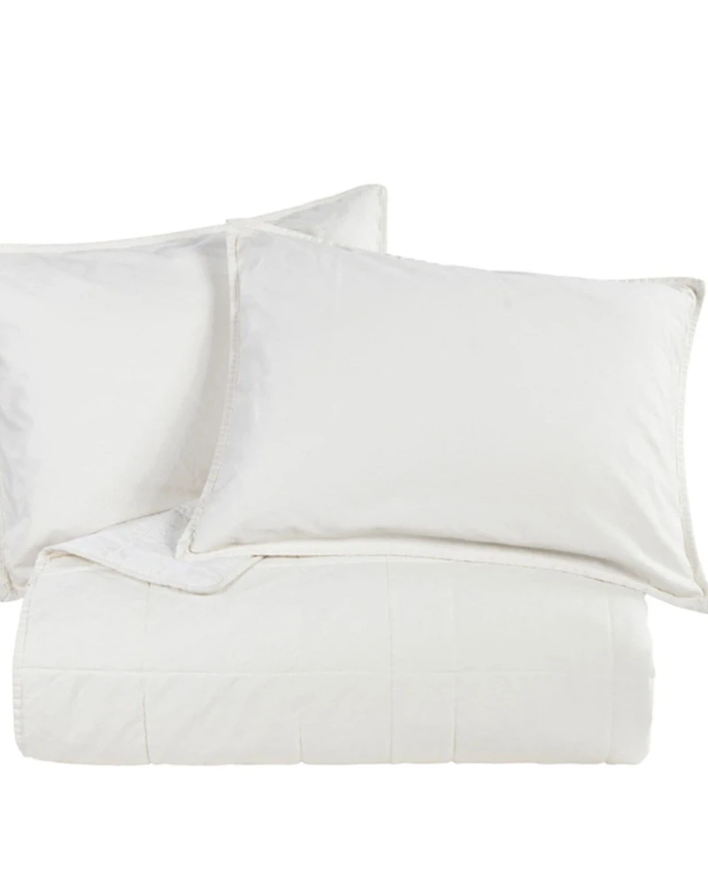 HiEnd Accents Natural Stonewashed Cotton Canvas Full/Queen Coverlet Set