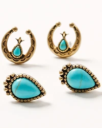 Shyanne Women's Summer Solstice Squash Blossom Earring Set - 5 Piece