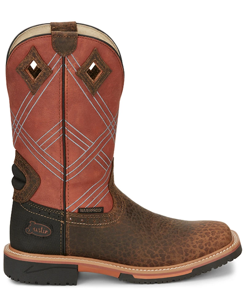 Justin Men's Dalhart Waterproof Western Work Boots - Soft Toe