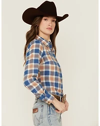Shyanne Women's Plaid Print Long Sleeve Snap Flannel Shirt