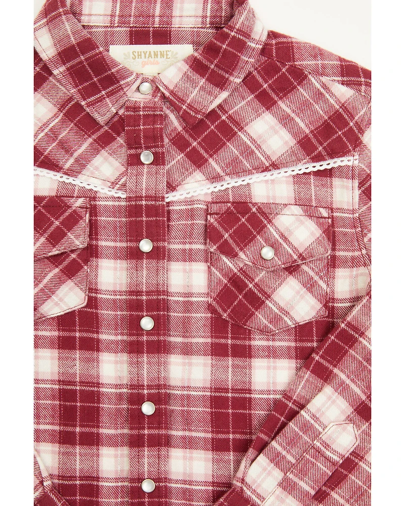 Shyanne Toddler Girls' Holiday Plaid Long Sleeve Pearl Snap Shirt