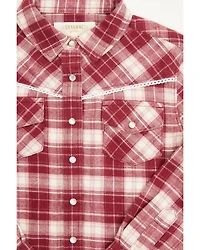 Shyanne Toddler Girls' Holiday Plaid Long Sleeve Pearl Snap Shirt
