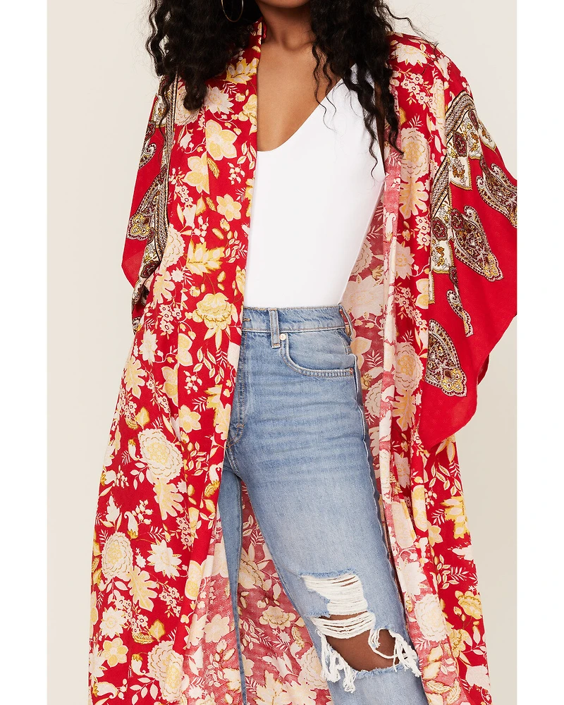 Band of the Free Women's From Paris With Love Floral Print Kimono