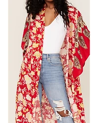 Band of the Free Women's From Paris With Love Floral Print Kimono