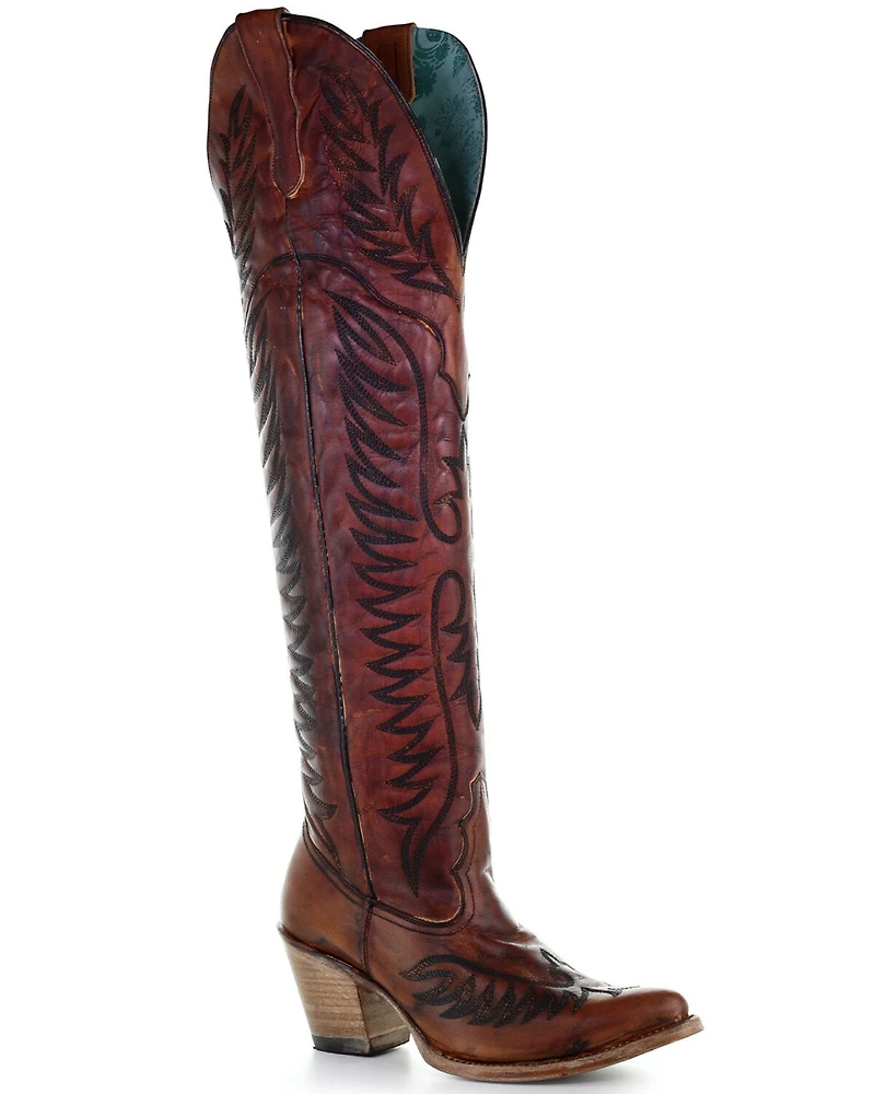 Corral Women's Leather Tall Western Boots - Round Toe