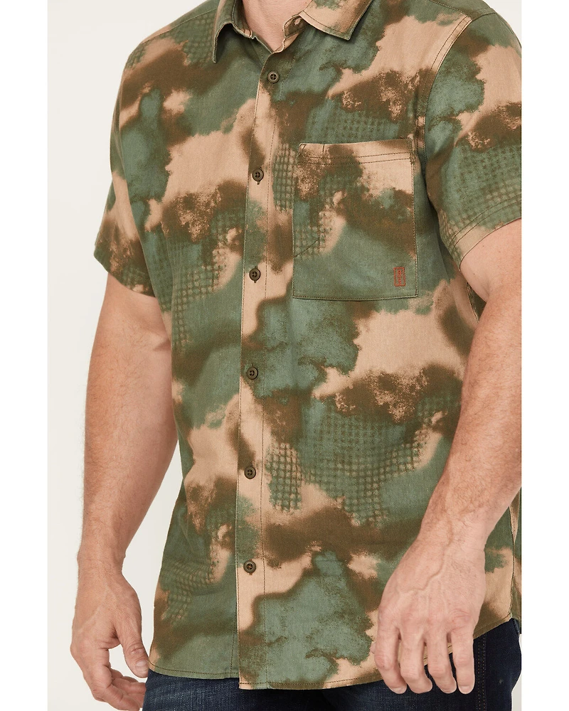 Brothers and Sons Men's Hemp Camo Print Short Sleeve Button-Down Western Shirt