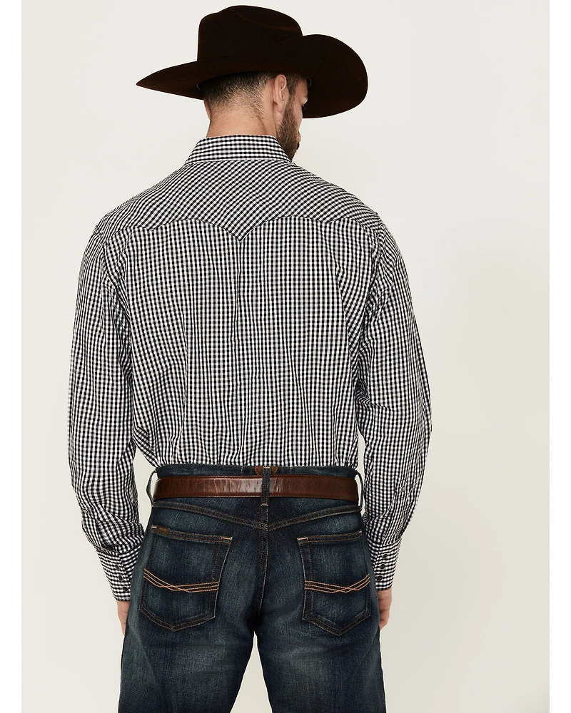 Wrangler Men's Rodeo Checkered Print Long Sleeve Snap Western Shirt