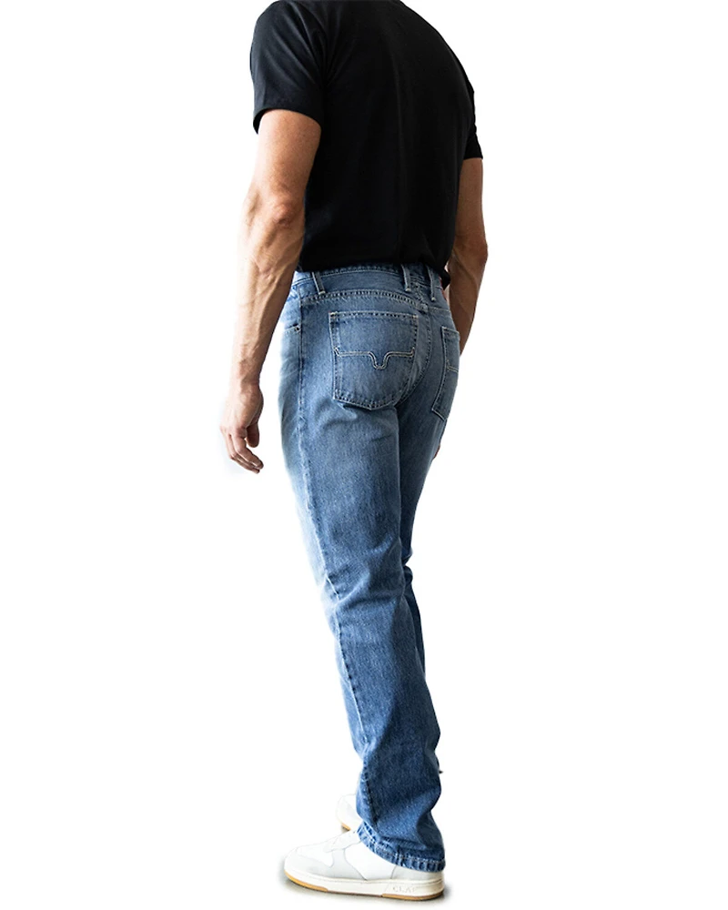 Kimes Ranch Men's James Light Wash Straight Bootcut Rigid Denim Jeans