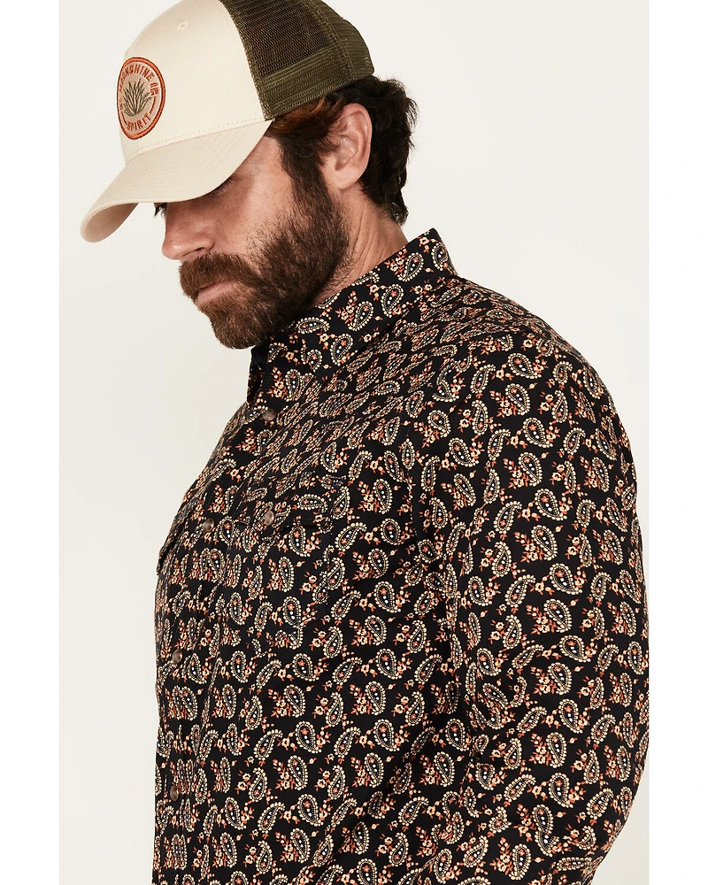 Moonshine Spirit Men's Freedom Paisley Print Long Sleeve Snap Western Shirt