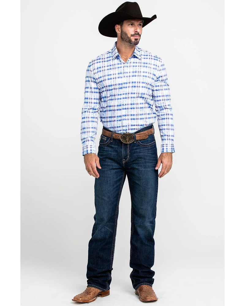 Scully Signature Soft Series Men's Multi Med Plaid Long Sleeve Western Shirt