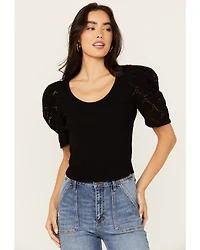 Shyanne Women's Crochet Sleeve Top
