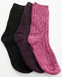 Boot Barn Women's Purple Luxe Cozy Sock Gift Box - 3 Piece
