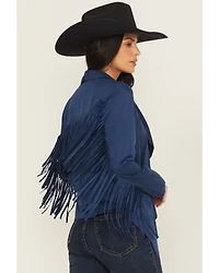 Shyanne Women's Cascade Front Fringe Faux Suede Jacket