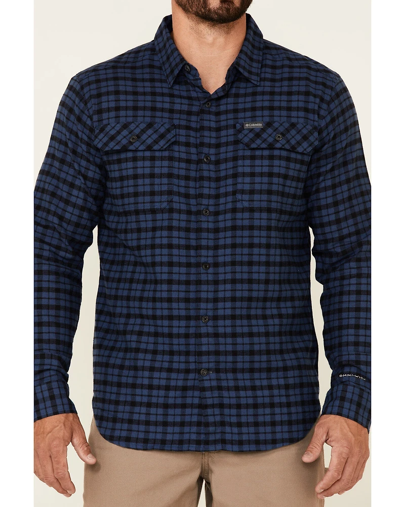 Columbia Men's Flare Gun Small Plaid Print Long Sleeve Button Down Western Flannel Shirt