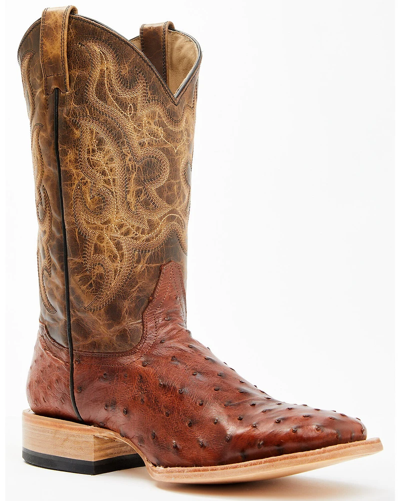 Cody James Men's Exotic Full Quill Ostrich Western Boots - Broad Square Toe