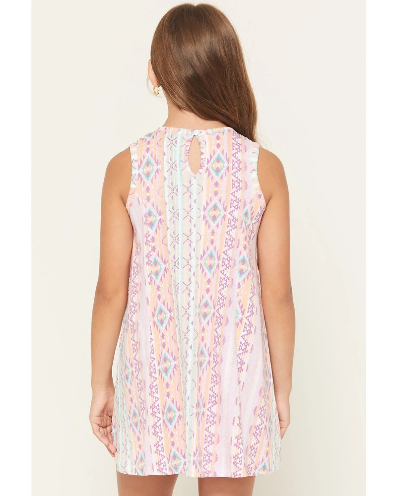 Wrangler Girls' Southwestern Print Sleeveless Dress