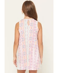 Wrangler Girls' Southwestern Print Sleeveless Dress