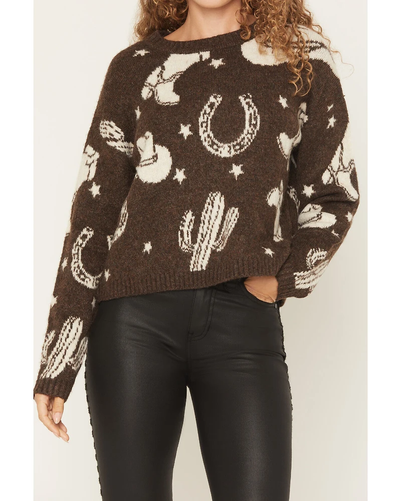 Idyllwind Women's Saddleridge Western Conversation Print Sweater