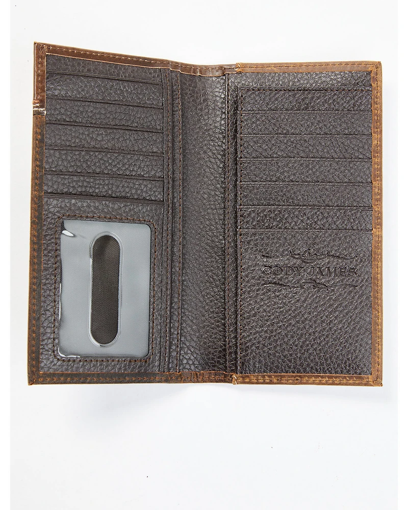 Cody James Men's Ostrich Tooled Checkbook Wallet