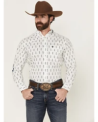 Ariat Men's Team Perkins Geo Print Long Sleeve Button-Down Western Shirt
