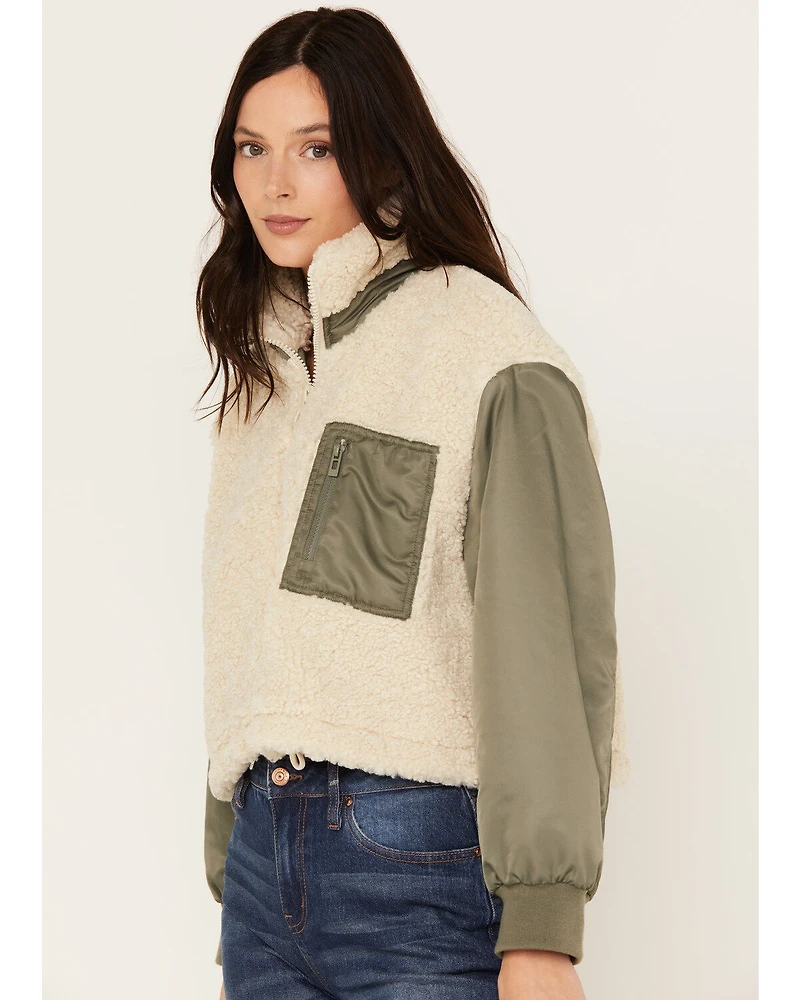Cleo + Wolf Women's Zip-Up Cropped Jacket