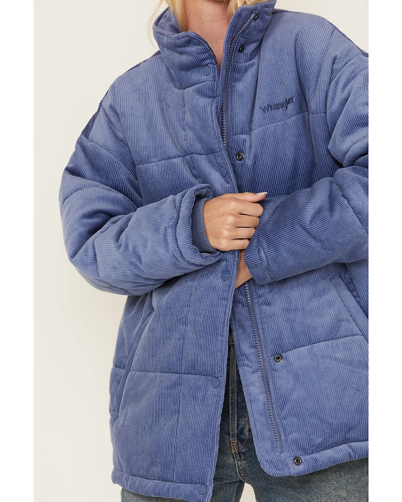 Wrangler Women's Corduroy Oversized Puffer Jacket