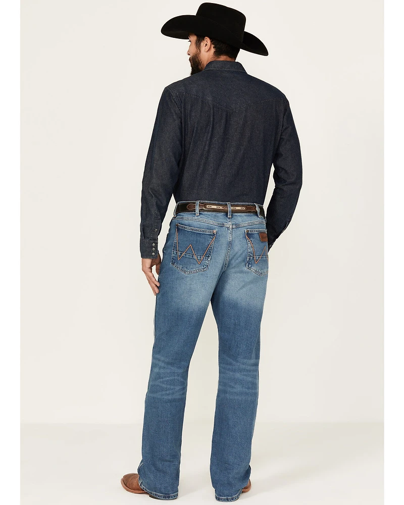 Wrangler Retro Men's Medium Wash Andalusian Relaxed Bootcut Stretch Denim Jeans