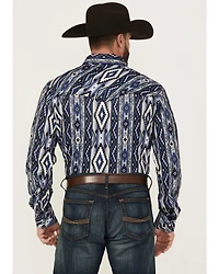 Rock & Roll Denim Men's Tek Southwestern Print Long Sleeve Pearl Snap Western Shirt