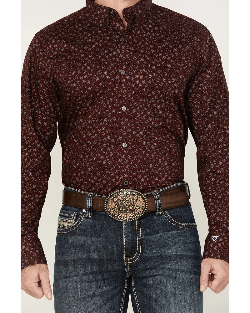 Wrangler X Cody Johnson Men's Paisley Print Long Sleeve Button-Down Western Shirt