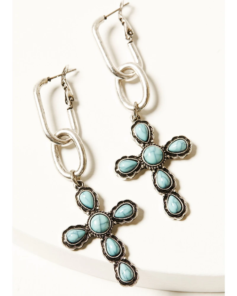 Shyanne Women's Cross Statement Earrings