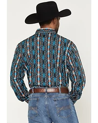 Wrangler Men's Checotah Southwestern Print Long Sleeve Snap Western Shirt