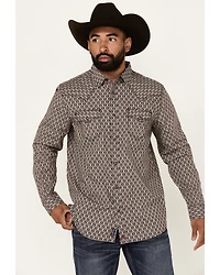Moonshine Spirit Men's Sunset Geo Print Long Sleeve Snap Western Shirt