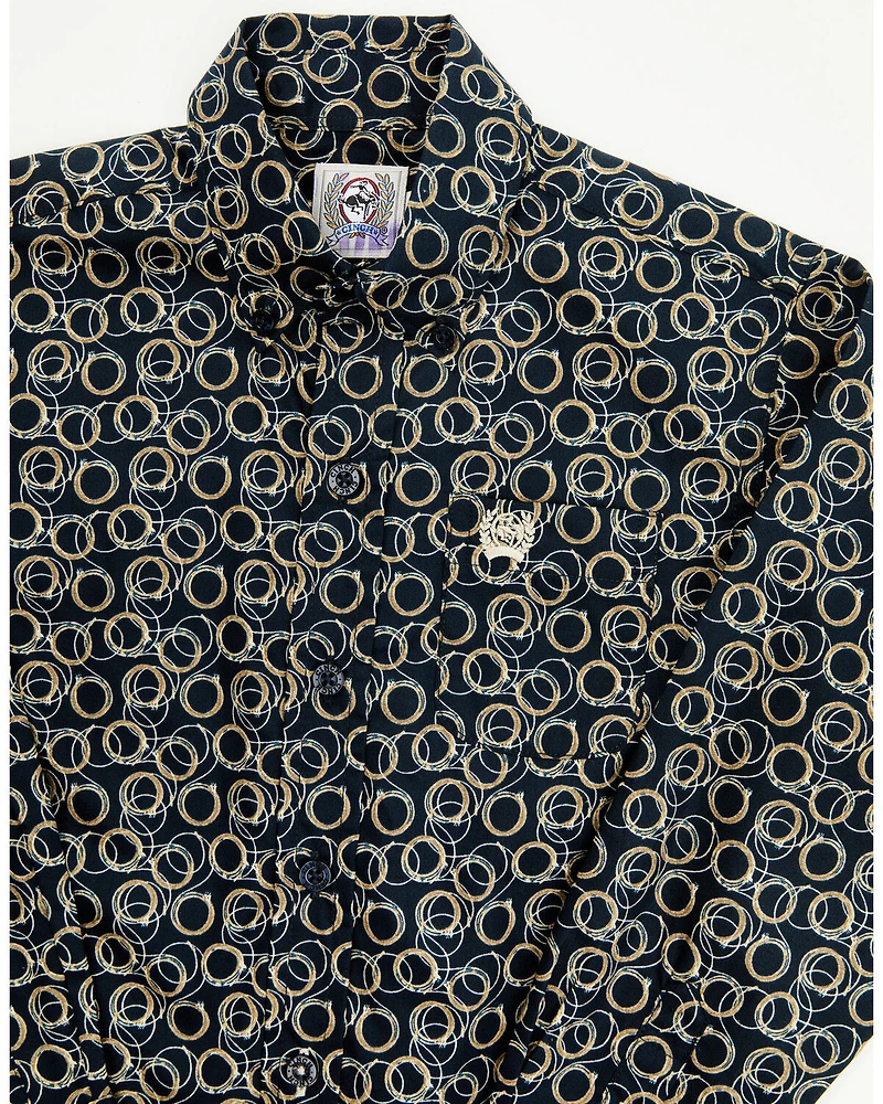 Cinch Toddler Boys' Geo Print Long Sleeve Button-Down Western Shirt