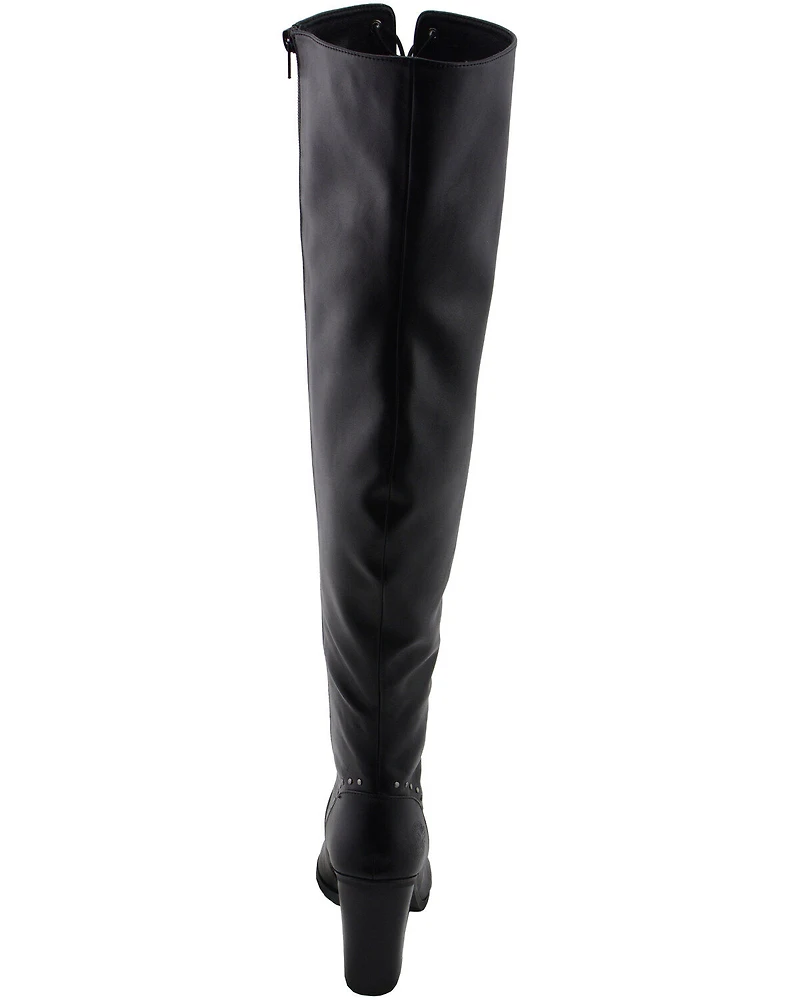 Milwaukee Leather Women's Open Toe Front Knee High Boots - Round