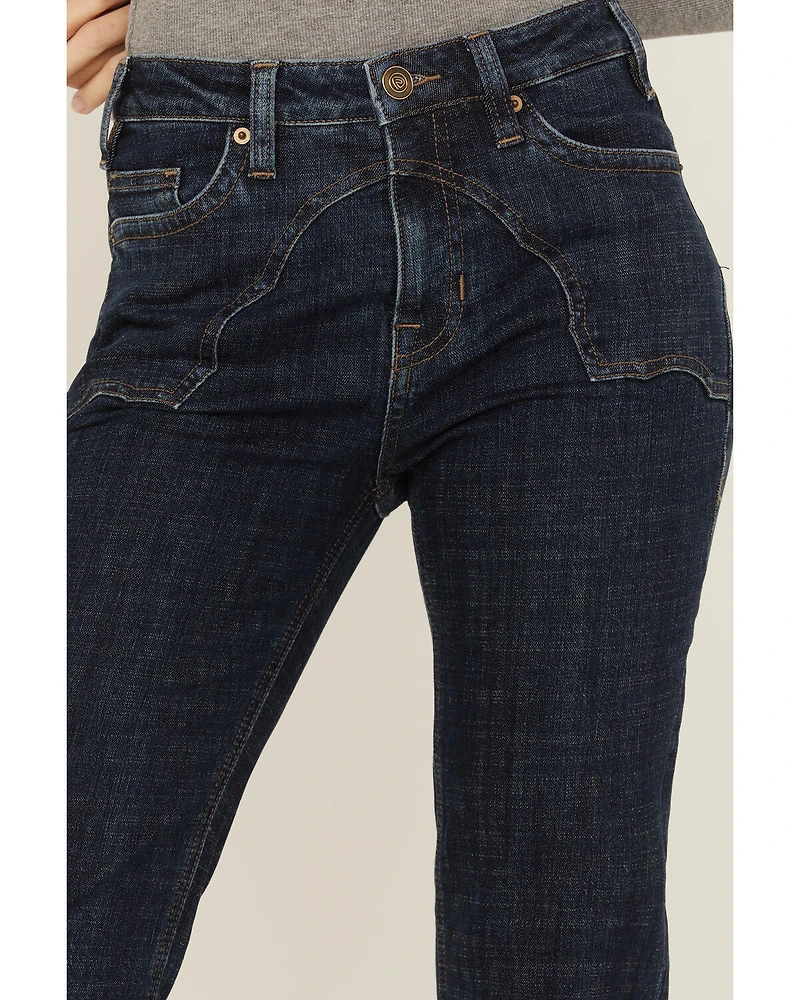 Rock & Roll Denim Women's Yoke Front Flare Jeans