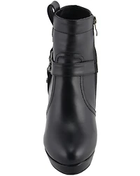 Milwaukee Leather Women's Block Heel Harness Booties - Round Toe
