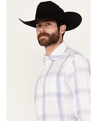 Resistol Men's Bozeman Ombre Plaid Print Long Sleeve Button Down Western Shirt