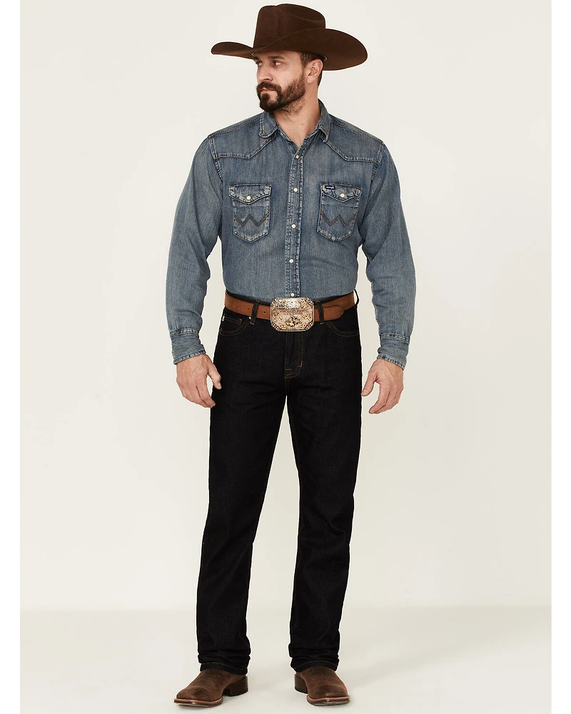 Hooey by Rock & Roll Denim Men's Dark Wash Double Barrel Relaxed Stackable Bootcut Jeans