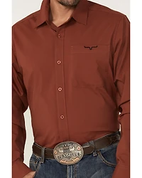 Kimes Ranch Men's Linville Solid Long Sleeve Button-Down Stretch Western Shirt