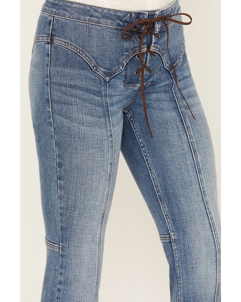 Idyllwind Women's Copper Ridge Low Rise Lace Flare Jeans
