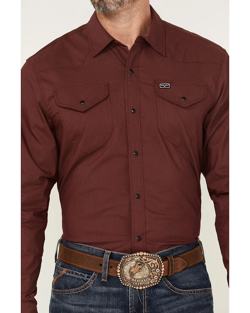Kimes Ranch Men's Blackout Long Sleeve Snap Performance Shirt